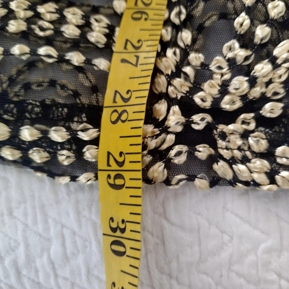 Chico's Travelers Collection Needle Stitch Mesh Gold Button Down Jacket Sz O/S/4 - Picture 10 of 10